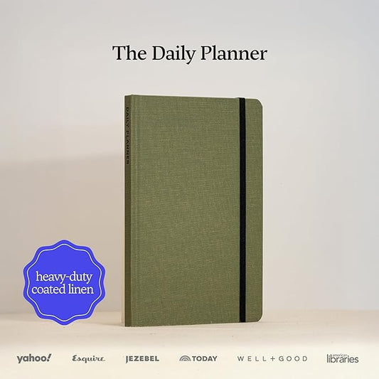 Undated Daily Planner for Productivity & Work – Hardcover, 120 Days, with Habit Tracker & Goal Setting. Monthly, weekly & daily work planner. Start Anytime (Forest)