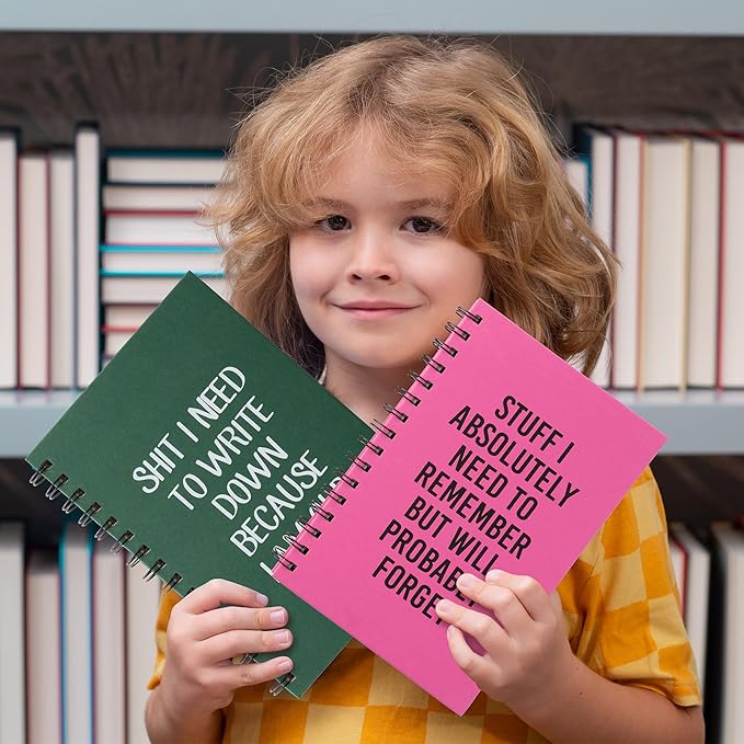 GioXtra Office Spiral Journal Notebook - 2Set Humorous Wicked Quote A5 Lined Pages Spiral Journal College Ruled Hardcover Notebook Work Note Taking Supplies Thick Paper Subject Boost Productivity