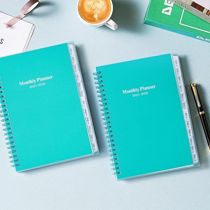 2025-2030 Monthly Planner/Calendar - Jul 2025 - Jun 2030, 5 Year Planner with Tabs, 6.4" x 8.5", 60 Monthly Calendar, Two-Side Pocket, 9 Notes Pages, Suitable for Long-Term Planning - Green