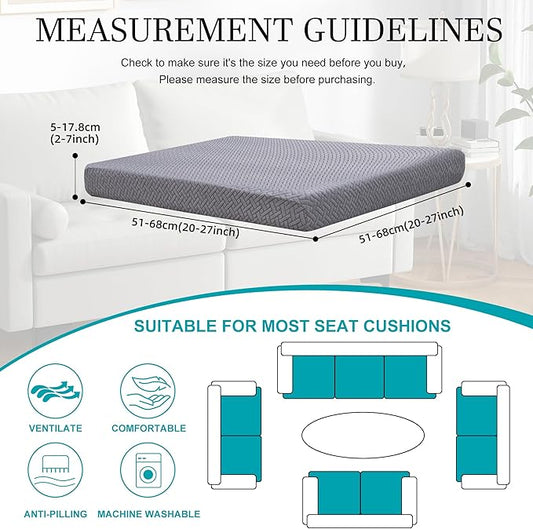 14Pcs Stretch Patio Cushion Covers,Outdoor Couch Covers Replacement,Outdoor Couch & Sofa Slipcovers,for Patio Furniture Cushion Covers,Washable Reusable Furniture Protector (Grey,Cover Only)