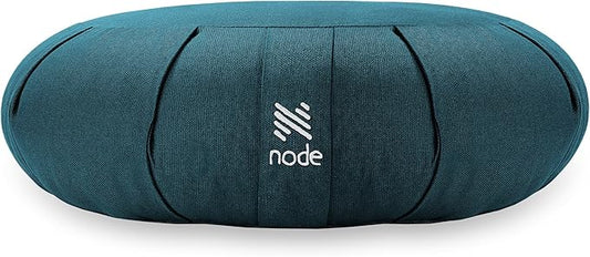 Zafu Meditation Cushion, 15" Round Buckwheat Yoga Pillow with Organic Cotton Cover