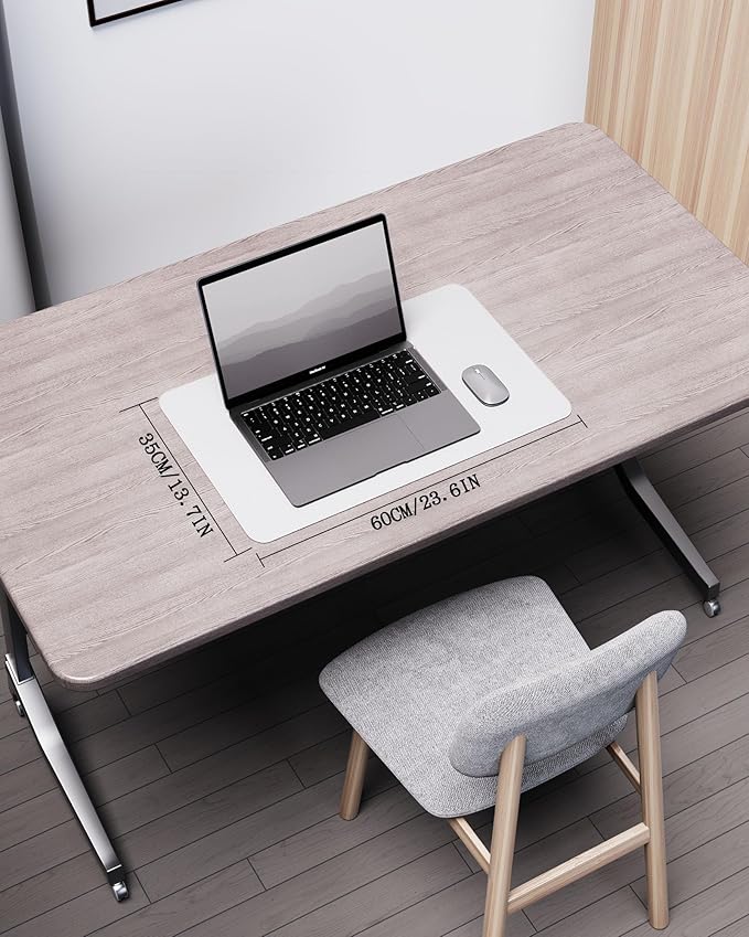 YSAGi Leather Desk Mat, Eco Cork Protector, Large Mouse Pad, Waterproof Blotter, Writing Pad for Office/Home (23.6"x13.7", Off-White + Cork)