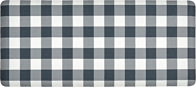 Anti Fatigue Kitchen Rugs Farmhouse Kitchen Mats for Floor,Cushioned Non-Slip Ergonomic Comfort Rug Standing Mat for Kitchen,Doing Dishes,Floor,Home,Office,Laundry,Plaid Black,17.3"x39"