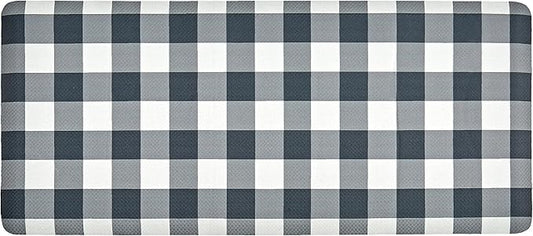 Anti Fatigue Kitchen Rugs Farmhouse Kitchen Mats for Floor,Cushioned Non-Slip Ergonomic Comfort Rug Standing Mat for Kitchen,Doing Dishes,Floor,Home,Office,Laundry,Plaid Black,17.3"x39"