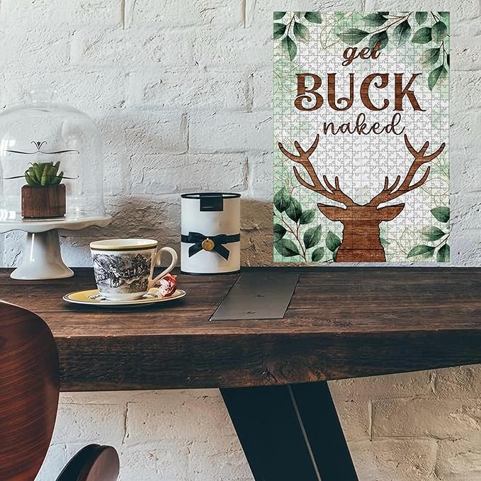 1000 Piece Adults Kids Jigsaw Deer Wooden Jigsaw Adult Stress Relief Therapy Challenging Mindful Focus 29.5x19.7 Inch