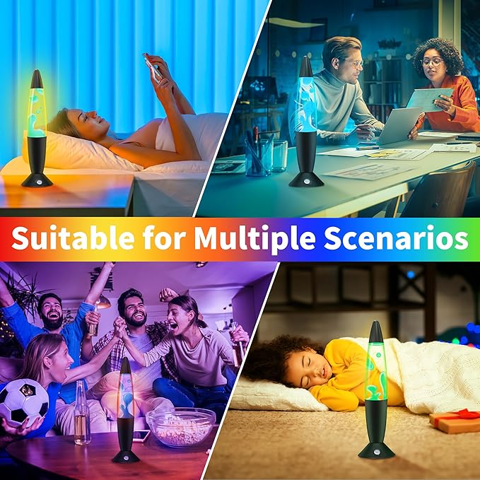 Blue Liquid Motion Lamp in Clear Liquid 13.5 Inch Table Lamp for Kids Adults Dimmable Liquid Light with Remote Relaxing Mood Light for Living Room Office Birthday Holiday Gifts