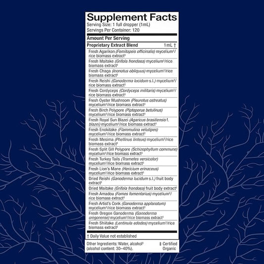 Host Defense MyCommunity Extract - 17 Species Blend Mushroom Supplement for Immune Support - Extract with Lion's Mane, Reishi. Chaga, Cordyceps, Turkey Tail & More - 4 fl oz (120 Servings)*