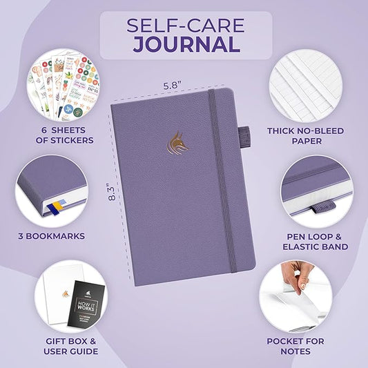 Clever Fox Self-Care Journal Premium – Daily Gratitude & Mental Health Notebook for Women – Reflection & Personal Development Journal (Lavender)