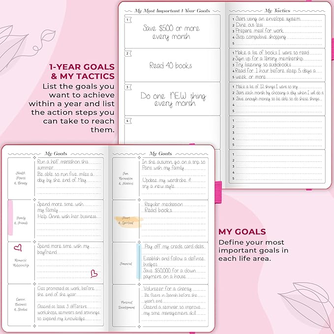 GoGirl Planner and Organizer for Women – Pocket Weekly Planner, Goals Journal & Agenda for Time Management & Productivity. Undated (Hot Pink)