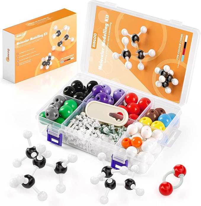 Organic Chemistry Model Kit-240 PCS,Portable Molecular Model Kit for Chemistry Classes,Atomic Element Model Set for Organic&Inorganic Learning,Supply to Students & Teachers