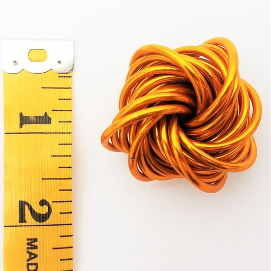 Möbii Fidget Ball (Solid Color): Quiet Mobius ADHD Anxiety Stim Stress Relief Toy Tool for Home Travel Office or Desk (Medium, Full, Tangerine)