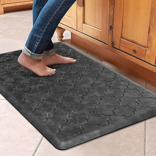 WISELIFE Kitchen Mat Cushioned Anti Fatigue Floor Mat,20"x32", Thick Non Slip Waterproof Kitchen Rugs and Mats,Heavy Duty Foam Standing Mat for Kitchen,Floor,Home,Desk,Sink, Grey
