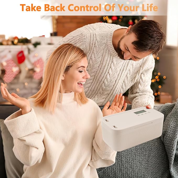 Timed Lock Box for Phone & Snacks | 2-in-1 Smart Lock with Digital Timer & Quick Access | BPA-Free Refrigerator Safe Container for Medicine,Electronics (5.5x5.5x6.3in)