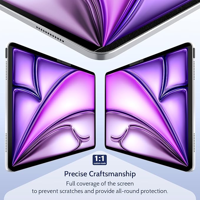 2 Pack Magnetic Paperfilm for iPad Air 11 Inch 2024/2025 (M2/M3, 6th/7th Gen), Feel Like Writing Drawing On Paper, Matte Removable Anti Glare Fingerprint Screen Protector Blue Light Filter