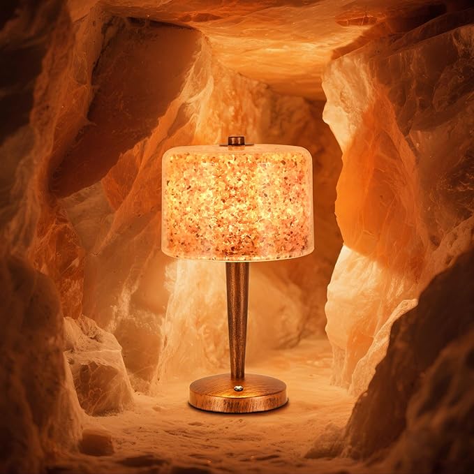 Salt lamp with Touch dimmer Control USB Himalayan Salt lamp Natural Rock lamp high Transparency PC lampshade (excluding USB Adapter)