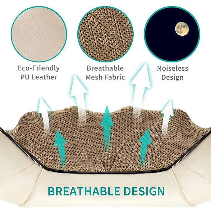 Nekteck Neck and Back Massager for Pain Relief Deep Tissue, Shiatsu Shoulder Massage Tool, Plug-in Use Only (Renew)