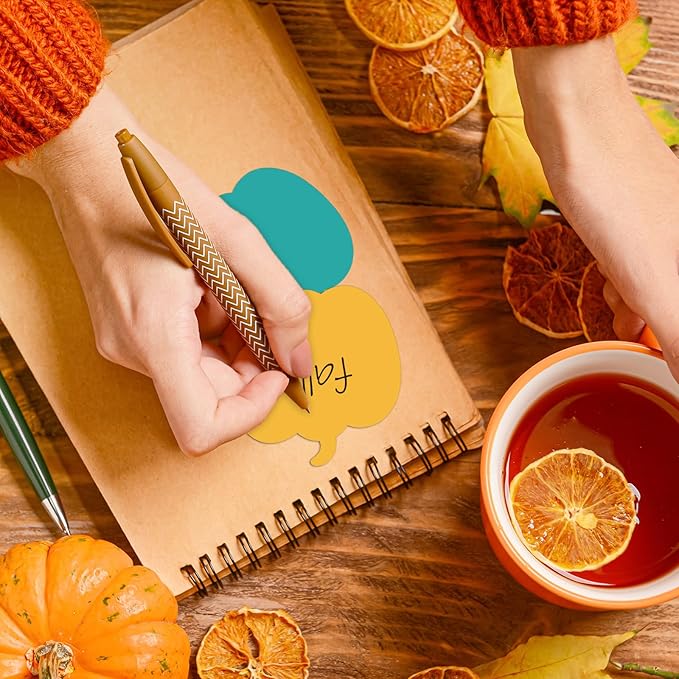 24 Pack Fall Pumpkin Sticky Notes 6 Colors Colorful Boho Autumn Sticky Memo Pads for School Classroom Thanksgiving Party Decor Supplies, 480 Sheets