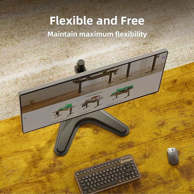 Claiks Monitor Mount, Ergonomic Adjustable Monitor Stand for Max 32 inch Screens, Adjustable Stand up to 20 lbs, VESA Mounting Holes 75&100mm, Black