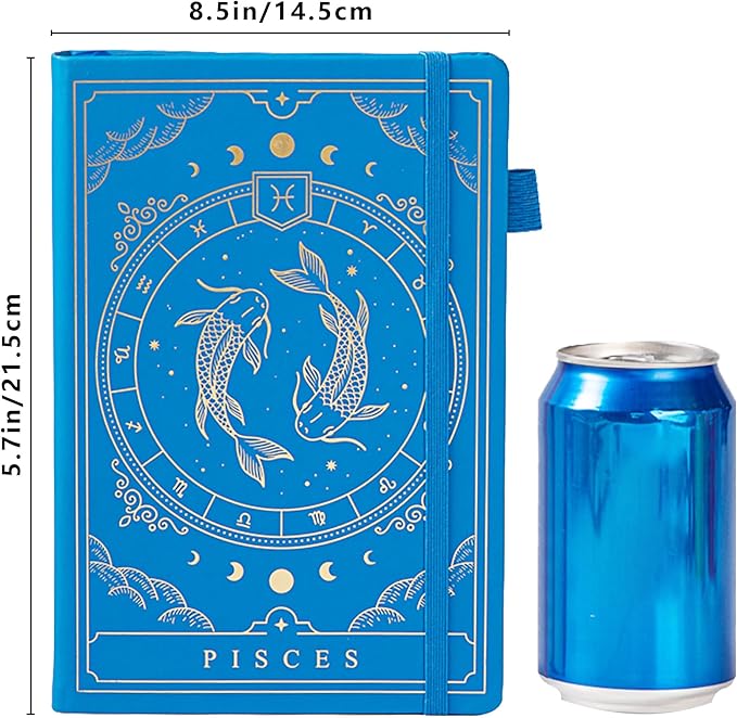 TIEFOSSI Constellations Dotted Journal Notebook-A5 Writing journals with 100gsm 400pages Paper, Hardcover Bullet Organizers Notebook for Women, Men, Teens (Pisces)