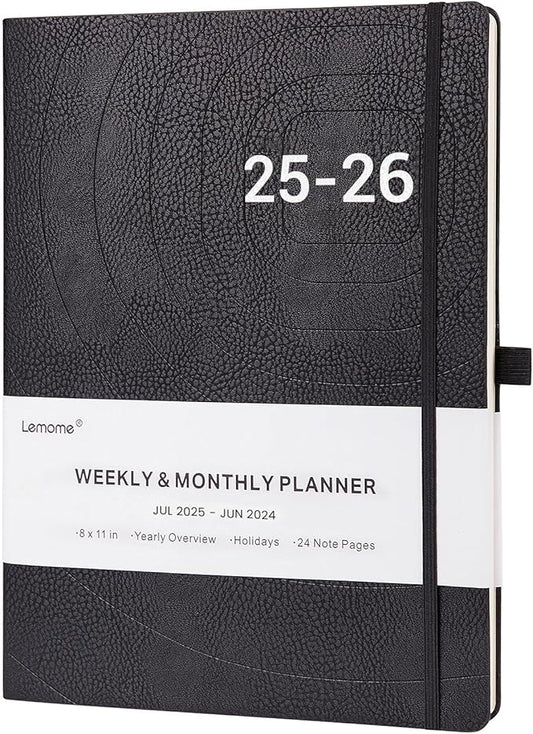2025-2026 Planner - Weekly & Monthly Planner 2025-2026 with Pen Loop, to Achieve Your Goals & Improve Productivity, July 2025 - June 2026, Thick Paper, Inner Pocket, 8.5" x 11" - Black