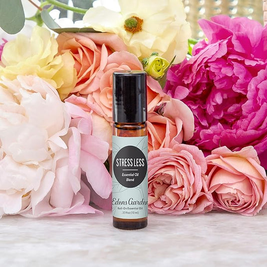 Edens Garden Stress Less Essential Oil Roll-On Blend- 100% Pure Premium Grade, Natural, Therapeutic, Aromatherapy, Kid & Skin Safe, The Best for Comfort, Relaxation Pre-Diluted 10 ml (.33 fl oz)