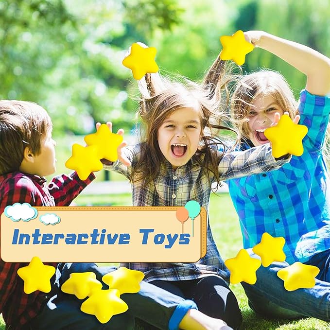 30pcs Star Squeeze Balls,Yellow Mini Star Stress Ball,2.16inch Foam Anxiety Relief Star Toys for School Reward,Carnival Prizes,Party Favors,Hand Exercise