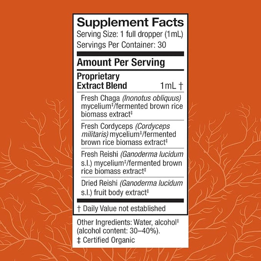 Host Defense Breathe* Extract - Immune & Respiratory Support Mushroom Liquid Supplement - Herbal Lung Health Supplement with Chaga, Reishi & Cordyceps - 1 fl oz (30 Servings)*
