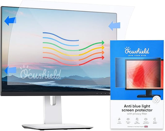 Ocushield 22” (16:10) Premium Anti Blue Light Screen Protector with Privacy Filter for Laptops and Computer Monitors - Anti-Glare - Easy Install - Anti-Fingerprint - Reduce Eye Fatigue (474 x 297 mm)