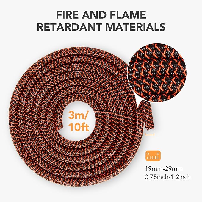 AGPTEK Cable Sleeve Cover, 10ft - 1.2 inch Desk Cord Organizer Cable Hider, Home Office Wire Management Computer TV Wire Loom Tubing, Pet Proof Cord Protector, from Cat Dog Chewing, BlackRed