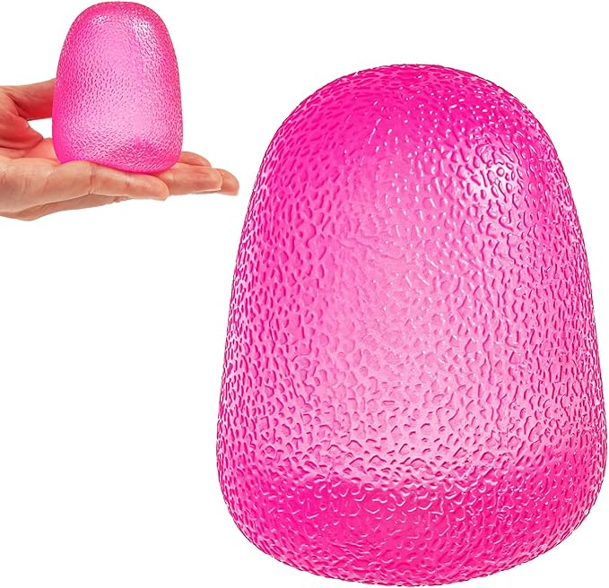GummiFlex Mega Sensory Stress Toy – High-Density Gel-Filled, Slow-Rising, Textured Fidget Toy for Stress & Anxiety Relief, Hand Workout – ADHD, Autism, Office & Students – 3.5", 1Pc, Pink