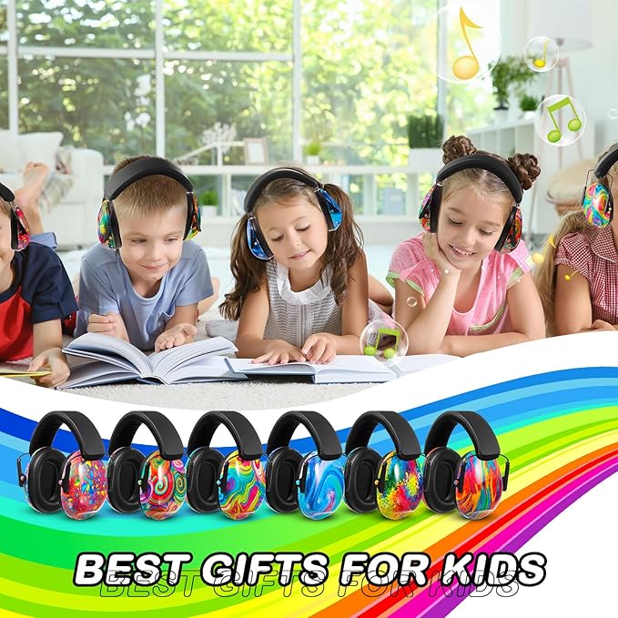 Amylove 12 Pcs Kids Ear Protection Noise Cancelling Headphones Ear Muffs Bulk 27db Adult Noise Reduction Hearing Earmuff(Universal Fit (kids & Adults),Classic Style,Fresh Color)
