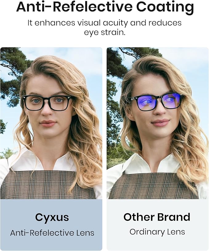 Cyxus Blue Light Glasses for Men Women Reduce Eye Strain UV Blocking for Computer Screen 8082