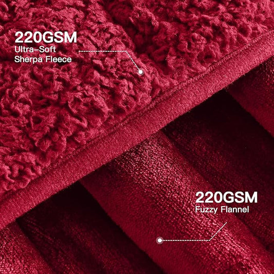 Lofus Weighted Blanket for Adults(15 lbs, 48" x 72"), Throw Heavy Blanket Machine Washable, Soft Weighted Blankets for Stress Relief and Sleep Promotion,Burgundy