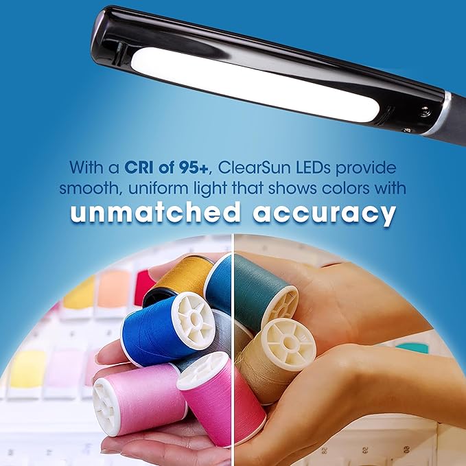 OttLite Swerve LED Desk Lamp with USB Charging, 3 Color Modes, Long-Lasting ClearSun LED, Flexible Neck, Touch Activated, Flexible Neck, Desk Light for Home Office, Reading