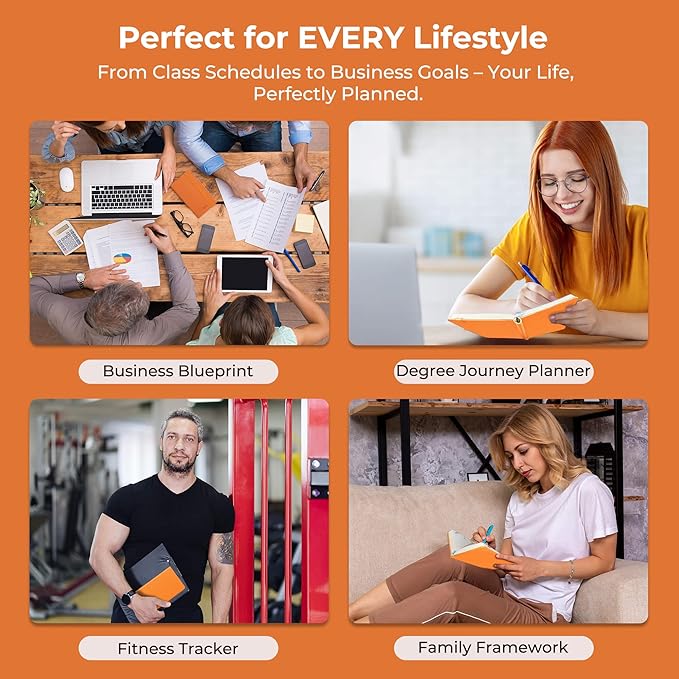 Weekly Monthly 2026 Planner (Jan.26-Dec.26),6.5"x3.75",12 Months Agenda Plan with Month Tabs & Pocket,Expenses/Note Pages, Appointment Book Calendar with Hardcover Vegan Leather Cover,Orange