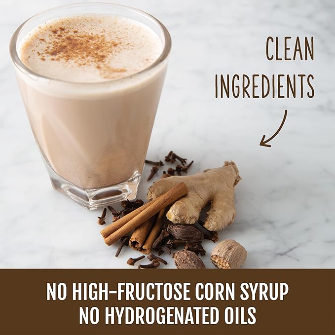 Two Leaves and a Bud Nice Chai Latte Mix, Powdered Chai Latte Tea Mix, Vegan, Dairy Free, Low Sugar, Iced or Hot Lattes | 1 Resealable Bag, 3.95 oz | 8 servings