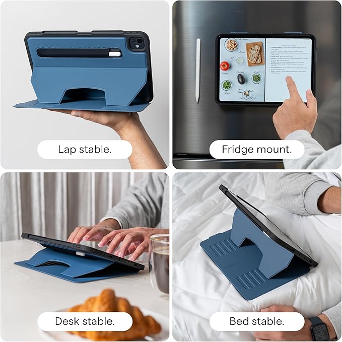 Zugu Case for iPad Air 13 Inch M3 2025 & M2 2024 &/12.9 inch (3rd/4th Gen), Slim Protective Cover with Apple Pencil Charging & Storage, Auto Wake/Sleep, Multiple Viewing Angles (Berry Purple)