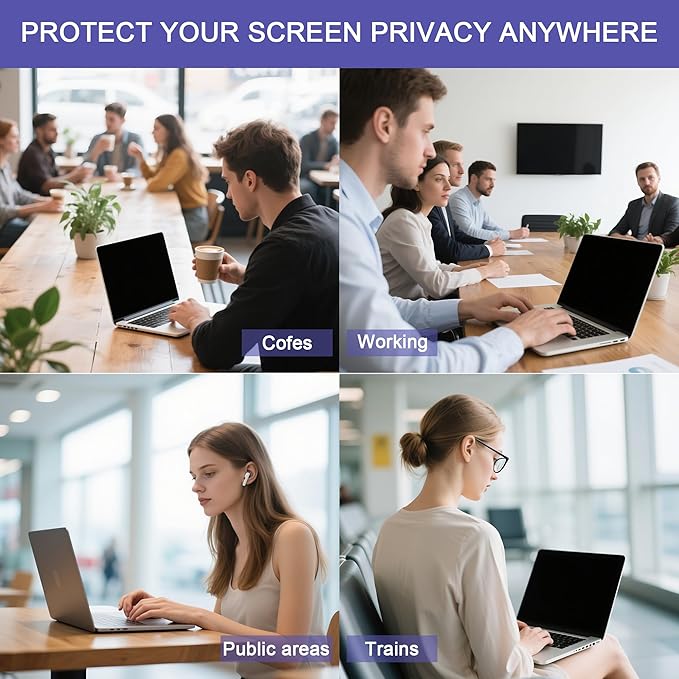 360° Privacy Screen Protector Compatible for MacBook Air 13 Inch (2018-2021, M1), Privacy Screen Filter for MacBook pro 13 inch (2016-2022,M1, M2), Anti-Spy/Anti Fingerprint/Anti Blue Light/Anti Glare
