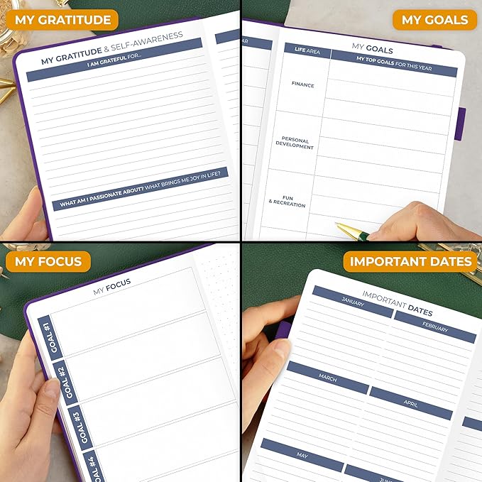 Clever Fox Daily Planner 2nd Edition – Undated Time Block Task Organizer with Hourly Schedule & To-do list – A5, 6 Months (Purple)