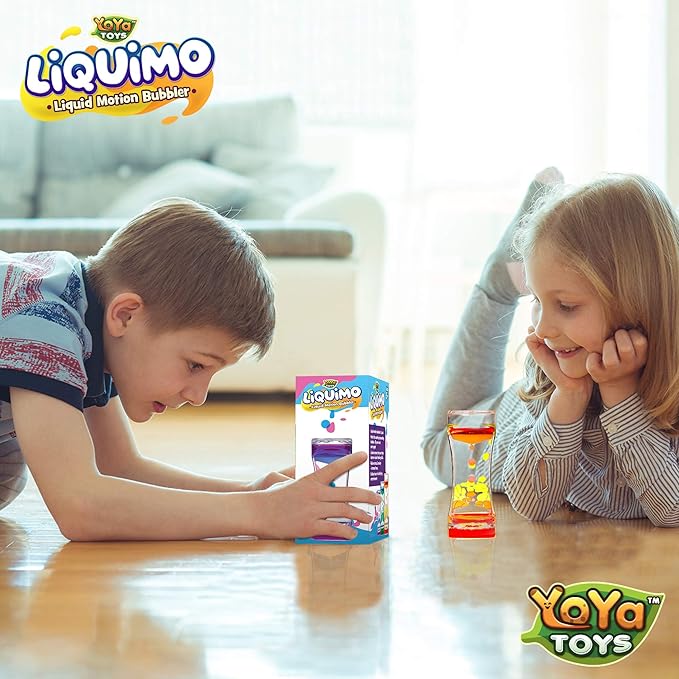 YoYa Toys Liquimo - Liquid Motion Bubbler - 3 Pack - Sensory Fidget Desk Toy for Kids & Adults - Relaxing Hourglass Timer Tubes - Calming Visual Play for School, Home, Office, Stress Relief and Focus
