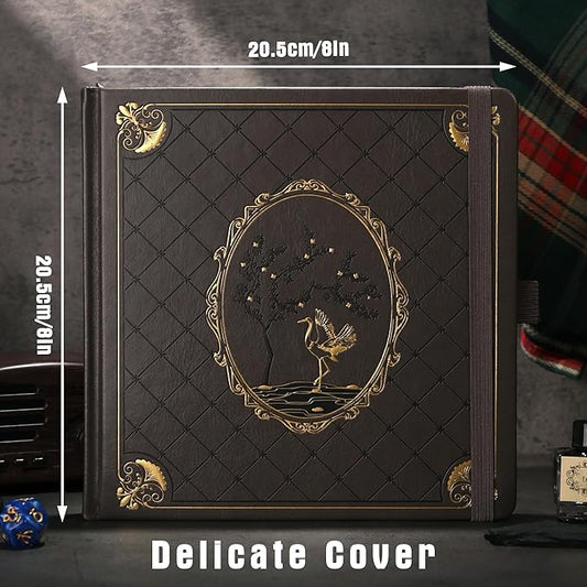 TIEFOSSI Dotted Journal Notebook, Dot Grid Notebook for Women Men, Hardcover PU Leather Journal, 160 GSM Thick Paper, 160 Numbered Pages with Gold Edges, 8 x 8 Square Diary