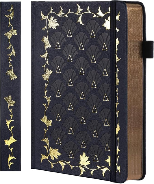 TIEFOSSI Bullet Dot Journal, Vintage Journal Notebook for Women Men, 160 GSM 192 Premium Pages, A5 Hardcover Journaling Notebooks Gift, for Travel Office Daily Writing