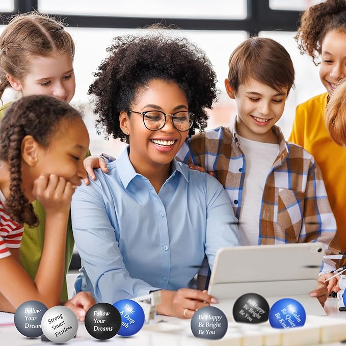 Aoriher 36 Pcs Motivational Stress Balls Colorful Stress Balls Bulk Quotes Inspirational Funny Foam Toys Hand Exercise Gifts for Office Small Toys for Motivating Supply(Elegant Color)