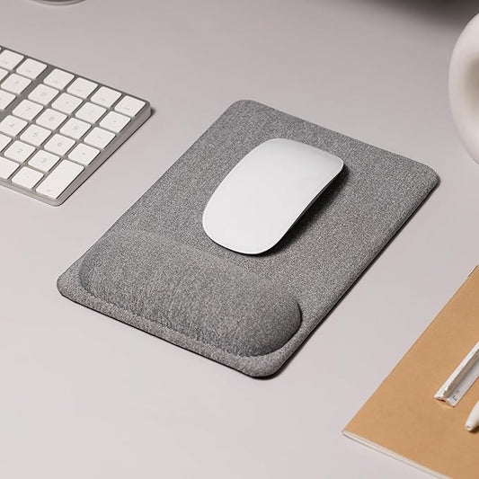 SenseAGE Compact Ergonomic Mouse Pad with Wrist Support, Pain Relief, Non-Slip Base, Optimized Tracking Surface, Lightweight & Portable, Ideal for Office, Home & Travel, 8.9 x 6.1 in (Grey)