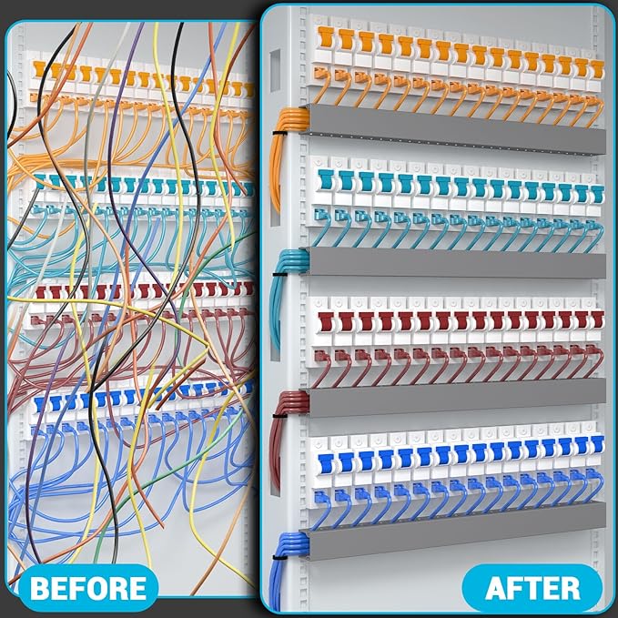 Open Slot Wire Duct Kit, 125.6"(8 x 15.7) Server Rack Cable Management, Cable Management Raceway for Hide Network HDMI VGA Cable, Wiring Raceway Cable Duct, Desk Wire Channel, 8 Pack, Grey