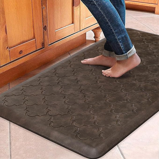 WISELIFE Kitchen Mat Cushioned Anti Fatigue Floor Mat,20"x39", Thick Non Slip Waterproof Kitchen Rugs and Mats,Heavy Duty Foam Standing Mat for Kitchen,Floor,Home,Desk,Sink, Brown