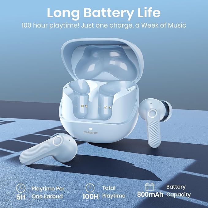 Wireless Earbuds 2025 Bluetooth Headphones 100H Playtime Ear Buds in-Ear Bluetooth Earbuds 5.4 Headphones Deep Bass Stereo Active Noise Cancelling IP5 Waterproof Earphones for Android iOS