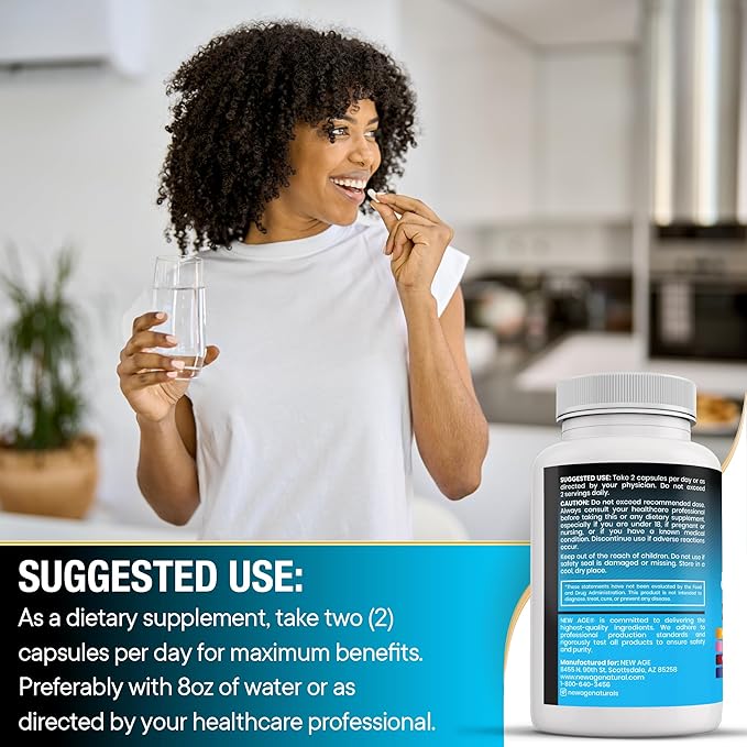 NEW AGE NAC Supplement N-Acetyl Cysteine- with Vitamin D3, K2, Zinc, Quercetin, Triphala, Sarracenia Purpurea, Elderberry, Holy Basil, Bee Propolis, Bromelain, L-Lysine - 60 Count