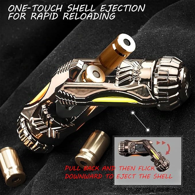 SKEDC Fidget Toys Adults, Alloy Fidget Slider Fidget Clicker Fidget Spinner, EDC Laucher Toy ADHD Tools Executive Desk Toy for Keep Focus & Relief Stress, Cool Gadgets for Men (Night Light Brown)