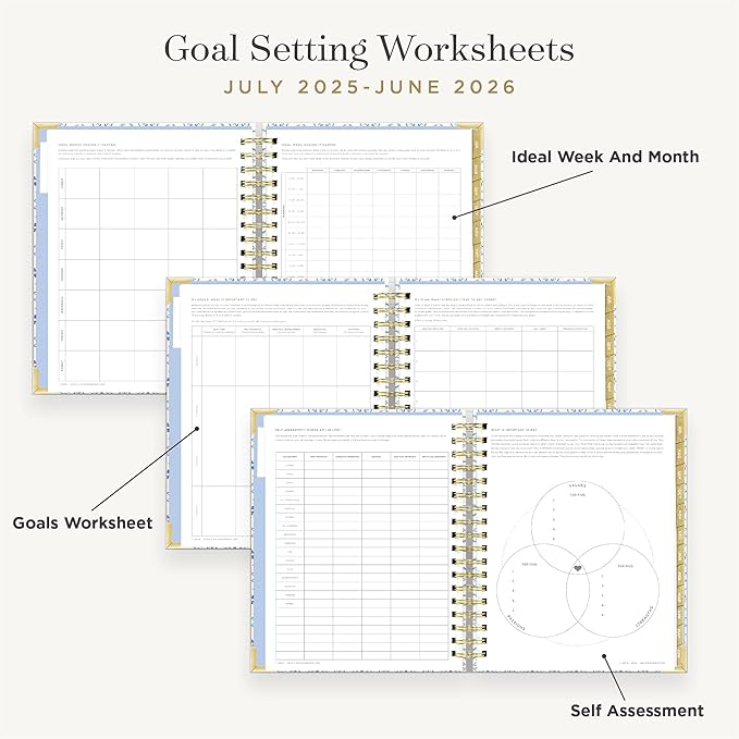 Day Designer 2025-2026 Daily Planner – Premium Planner for Stylish Organization. Combines Monthly Calendar, Hourly Schedule, To-Do List, Gratitude, Goal Setting, Inspirational Quotes, Stickers & More. Elegant laminated Cover with Gold Accents (Casa Bella)